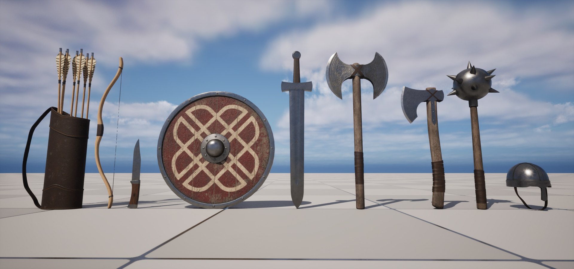 3D Medieval Weapons Pack - PBR Game Ready Props https://p.turbosquid.com/ts-thumb/bE/6LdpcO/XW/highresscreenshot00000/jpg/1785775397/1920x1080/fit_q87/4f766ef670f270f86e565c11b94611bfc08adfdd/highresscreenshot00000.jpg