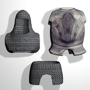 Medieval Armor and  Helmets low poly