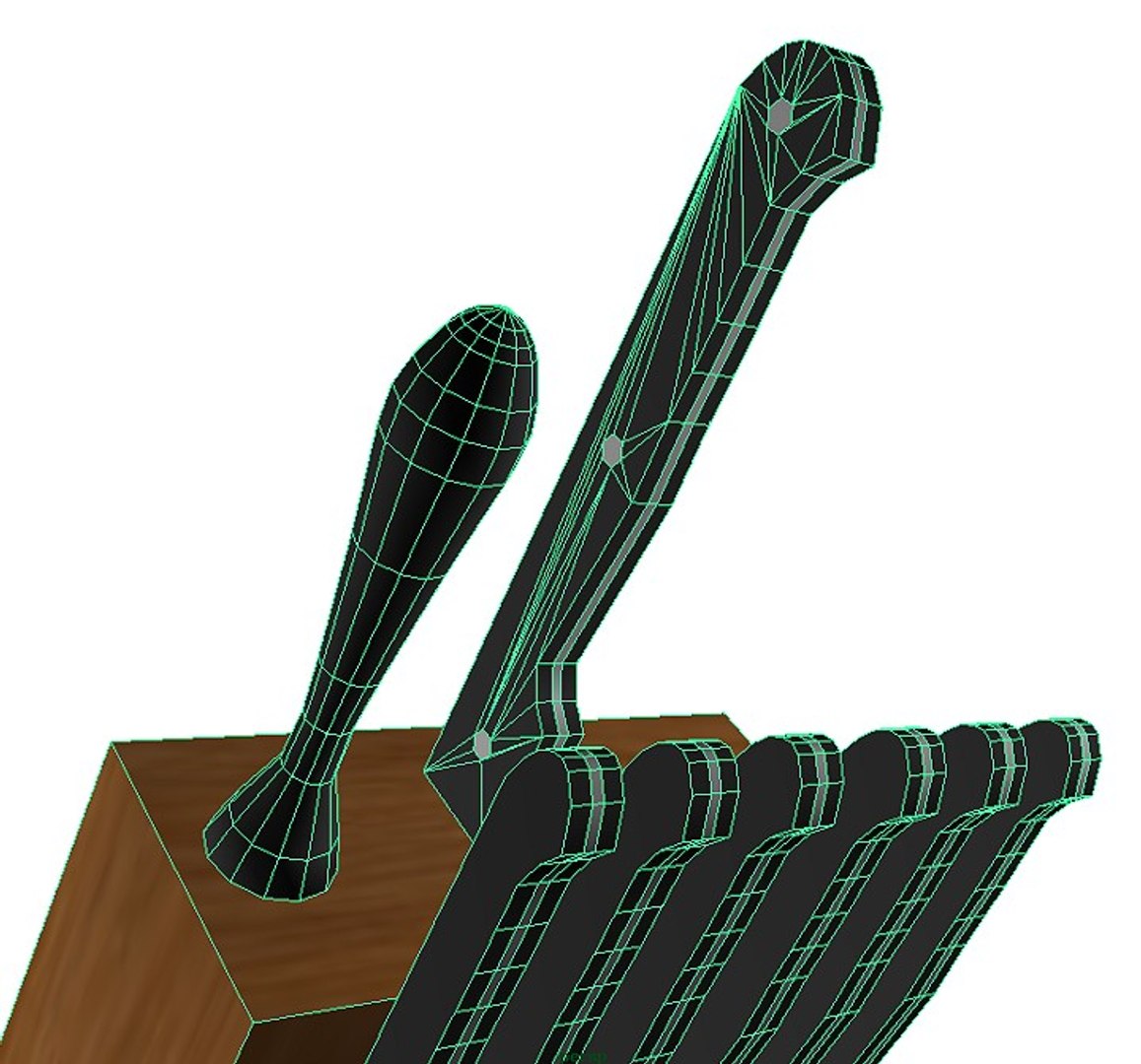 Knife block 3D model - TurboSquid 1260431