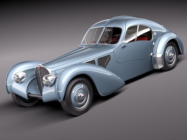 3d model bugatti type atlantic antique