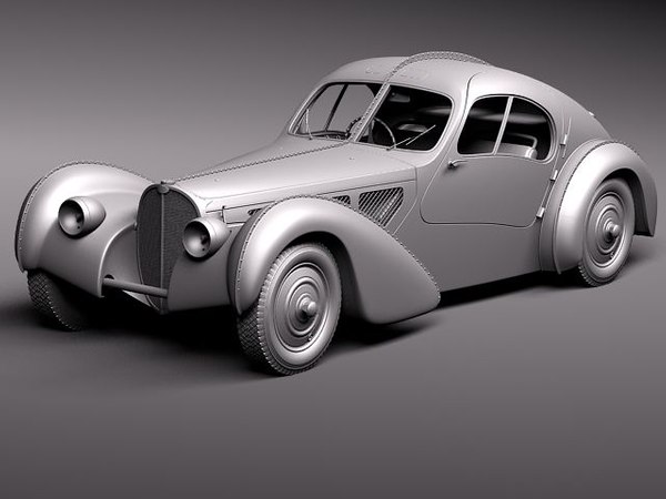 3d model bugatti type atlantic antique