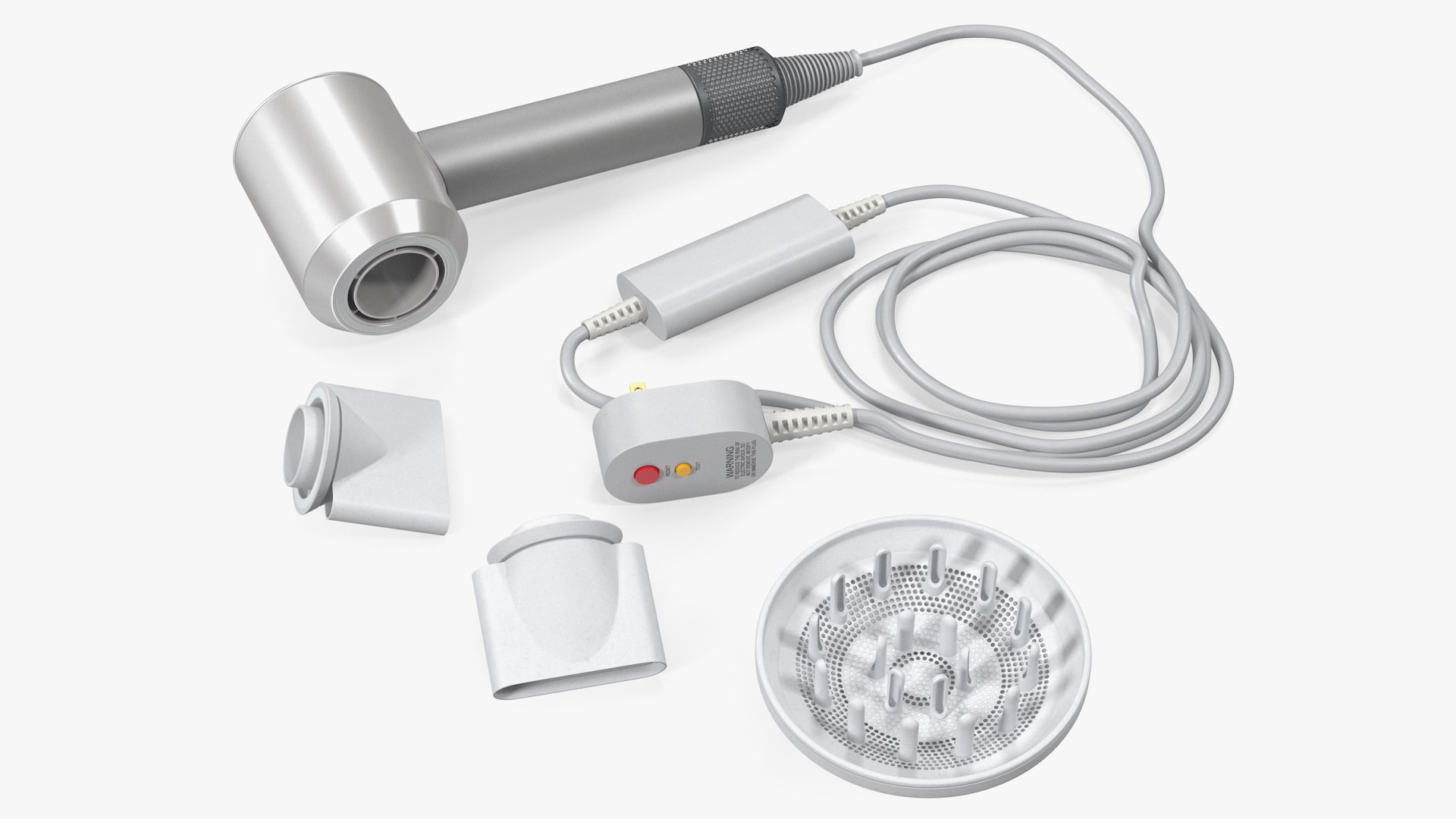 Bladeless Hair Dryer with Attachments Set 3D model preview