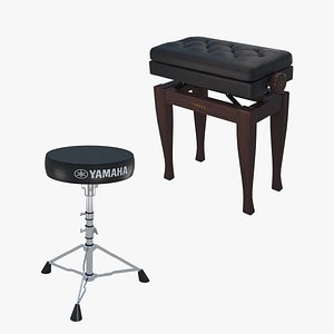 Piano Stool and Drum Throne 3D model