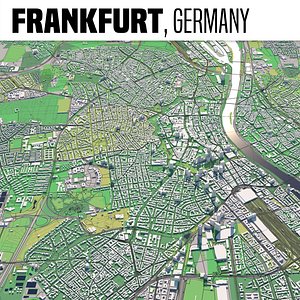 Frankfurt Germany 20x20km 3D City Map