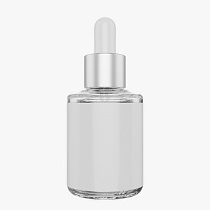 Realistic Glass Dropper Bottle 3D Model - Product Render