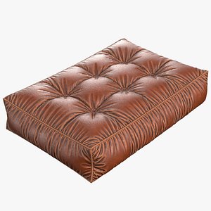 Leather cushion with pleats