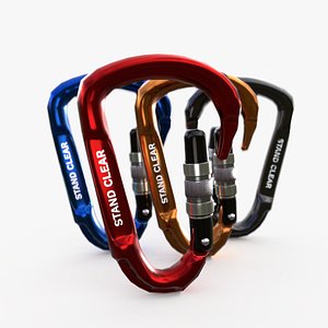 carabiner red 3D model
