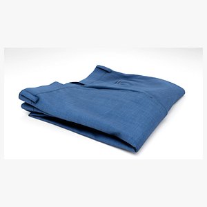 Blue men trousers pants suit formal business style clothing 3D model