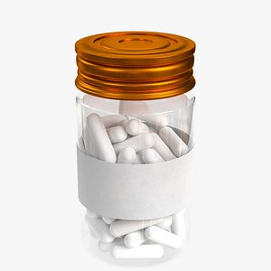 Pharma capsule pills and bottle