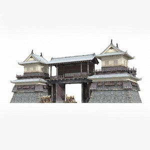 Ancient Asian architectural checkpoints 3D model