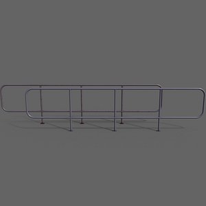 3D PBR Pedestrian Guard Rail Purple V5 model