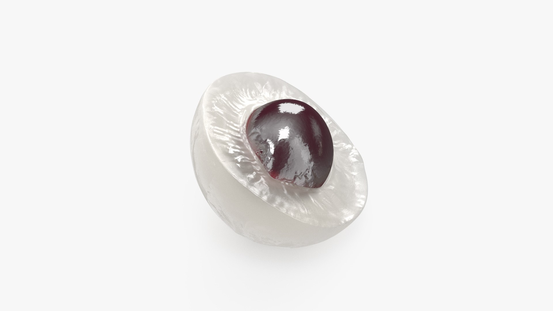 Half Peeled Longan Fruit 3D model preview