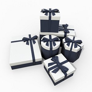 3D Gift Boxes - Essential Shapes with Tied Ribbon Bow