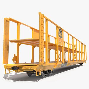 3D Generic Auto Rack Train Car model