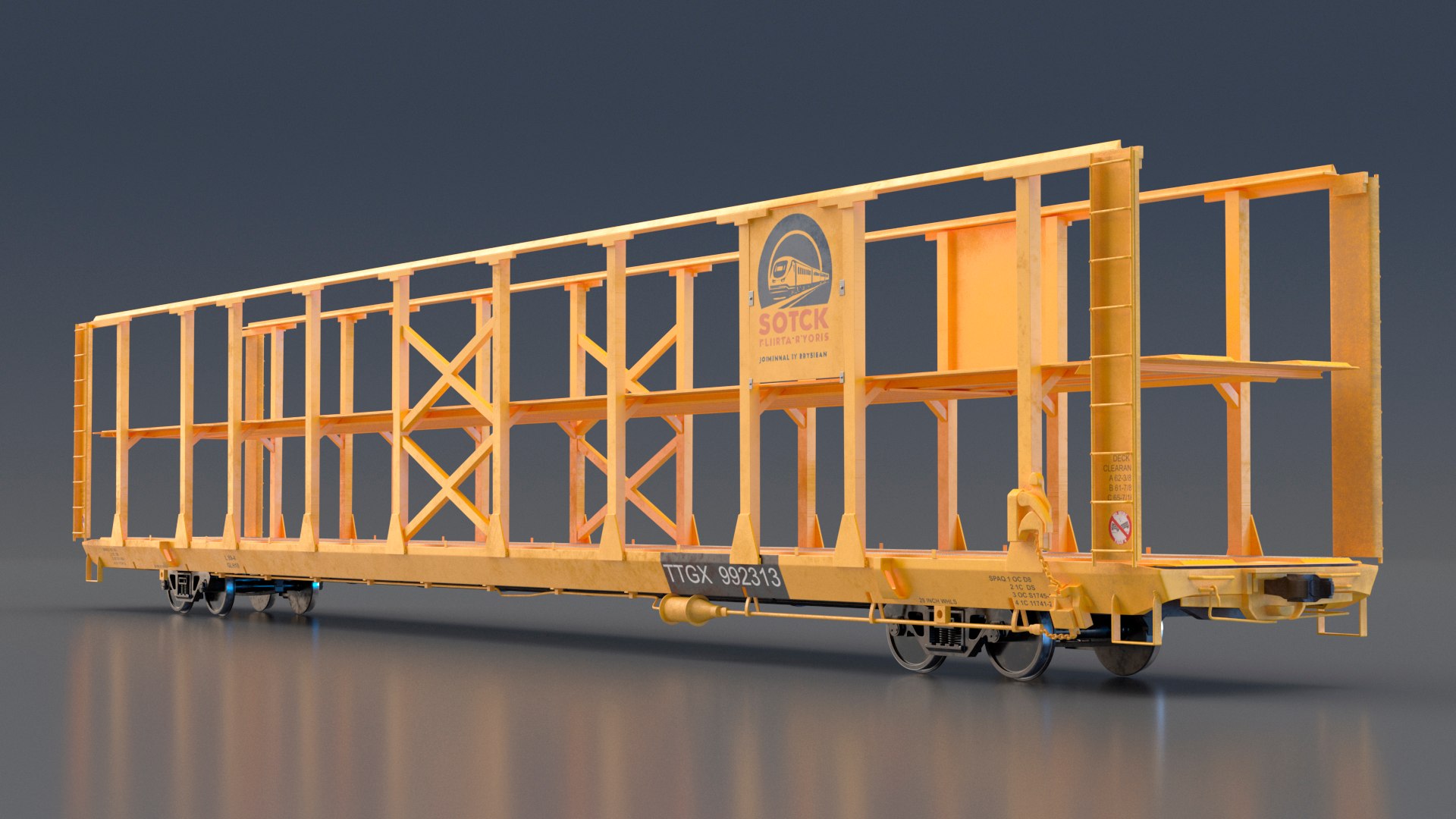 3D Generic Auto Rack Train Car Model - TurboSquid 2304685