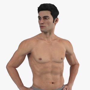 Male Athletic Anatomy Figure Posing Fur