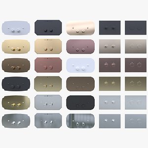 Flush Plate Set 1 for Installation Buttons Geberit 3D model