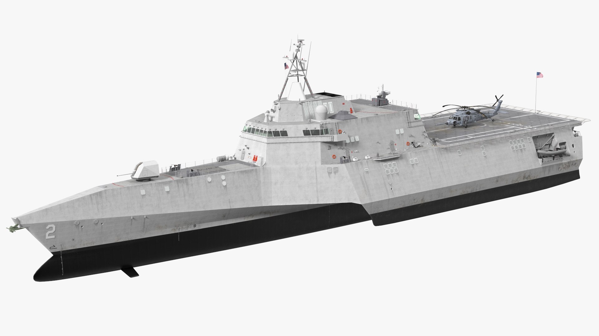 USS Independence LCS With Helicopter 3D model preview