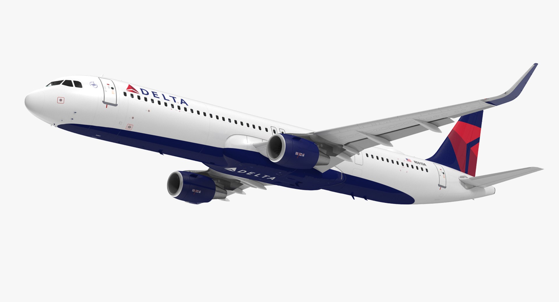 Airbus A321 NEO Delta Rigged 3D model preview