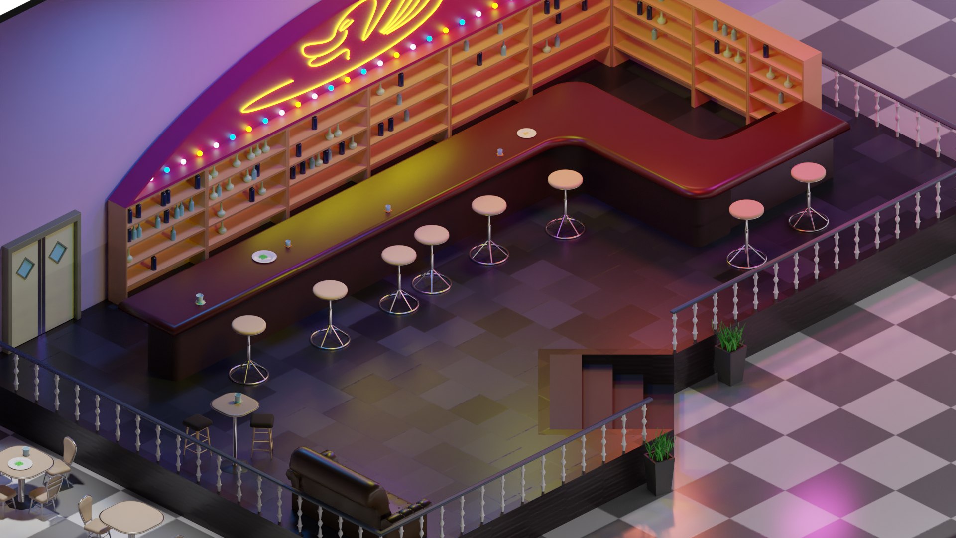 3D Bar Interior - TurboSquid 1663840