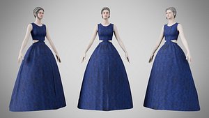 Dress 32 Cobalt Chain 3D