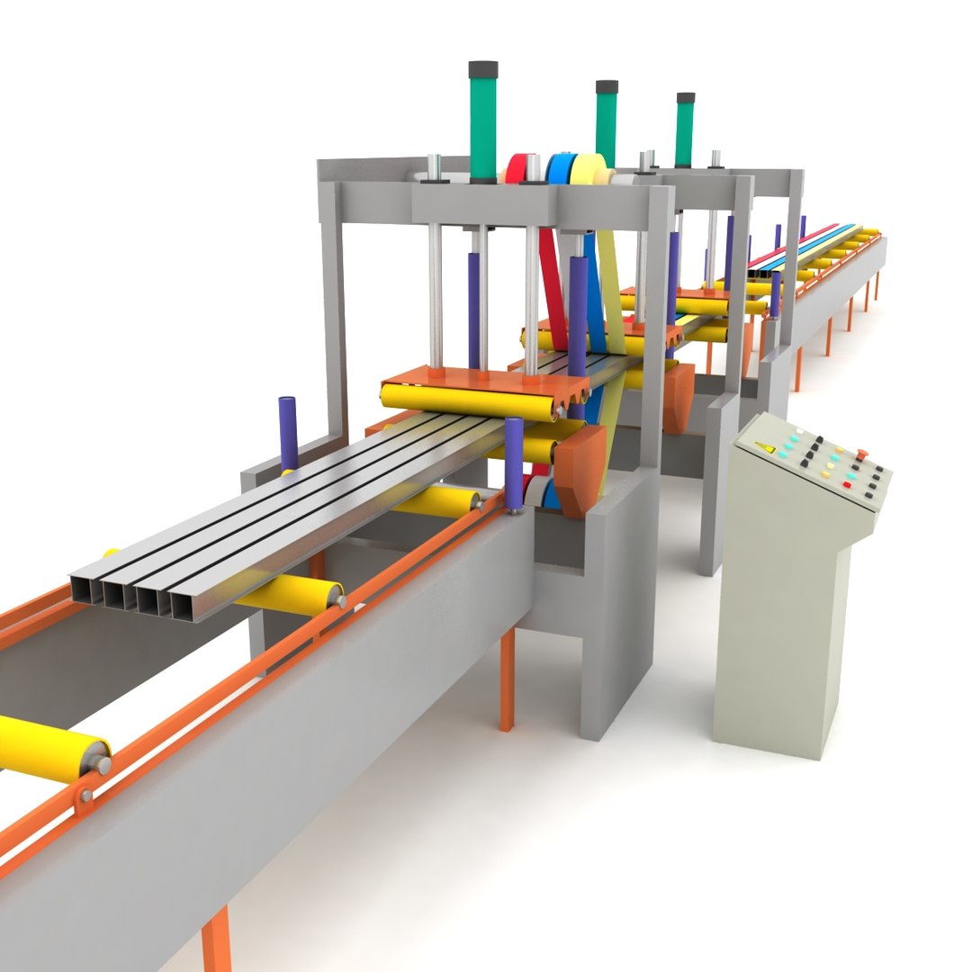 Adhesive Tape Applicator Machine For Aluminum Profile 3D Model