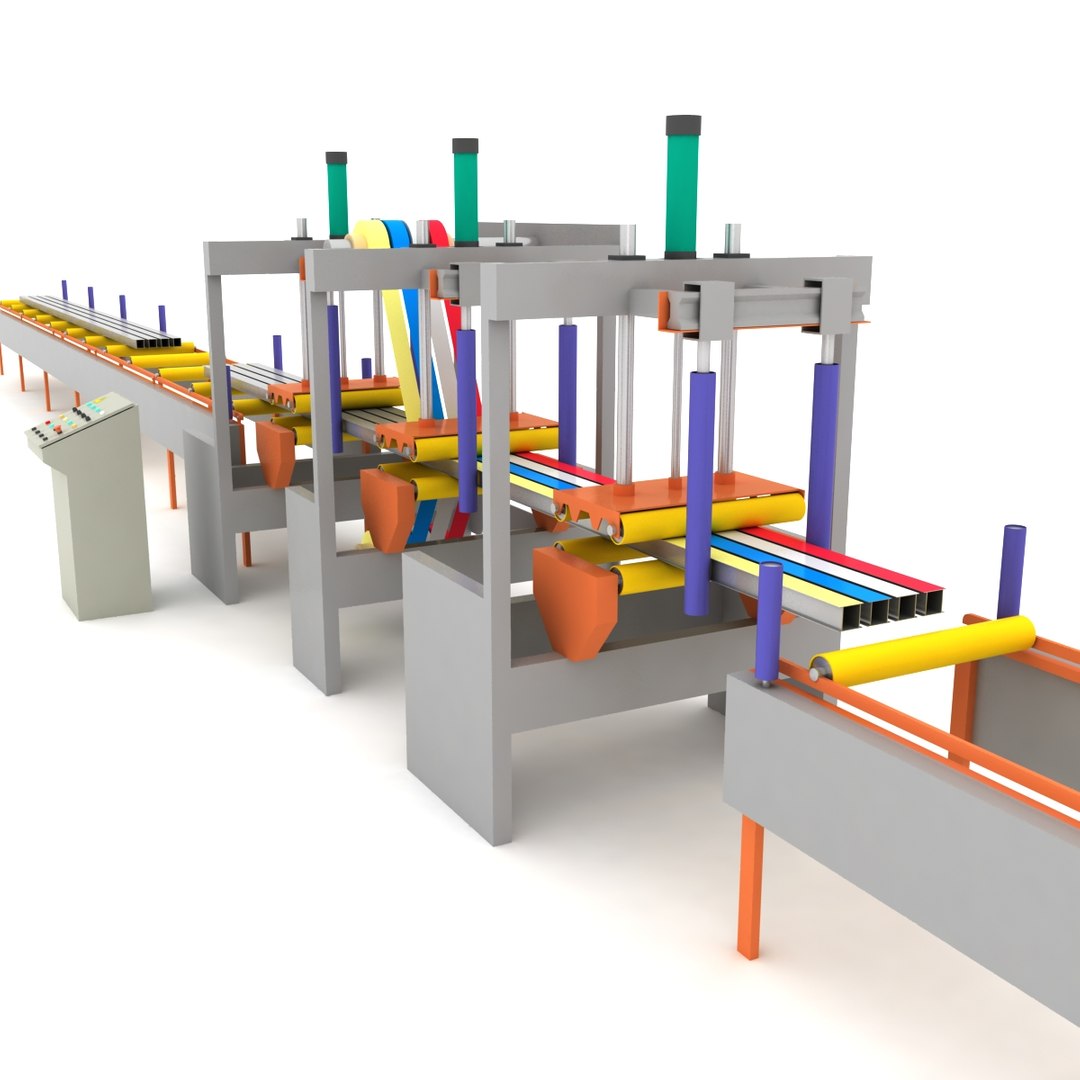 Adhesive Tape Applicator Machine For Aluminum Profile 3D Model