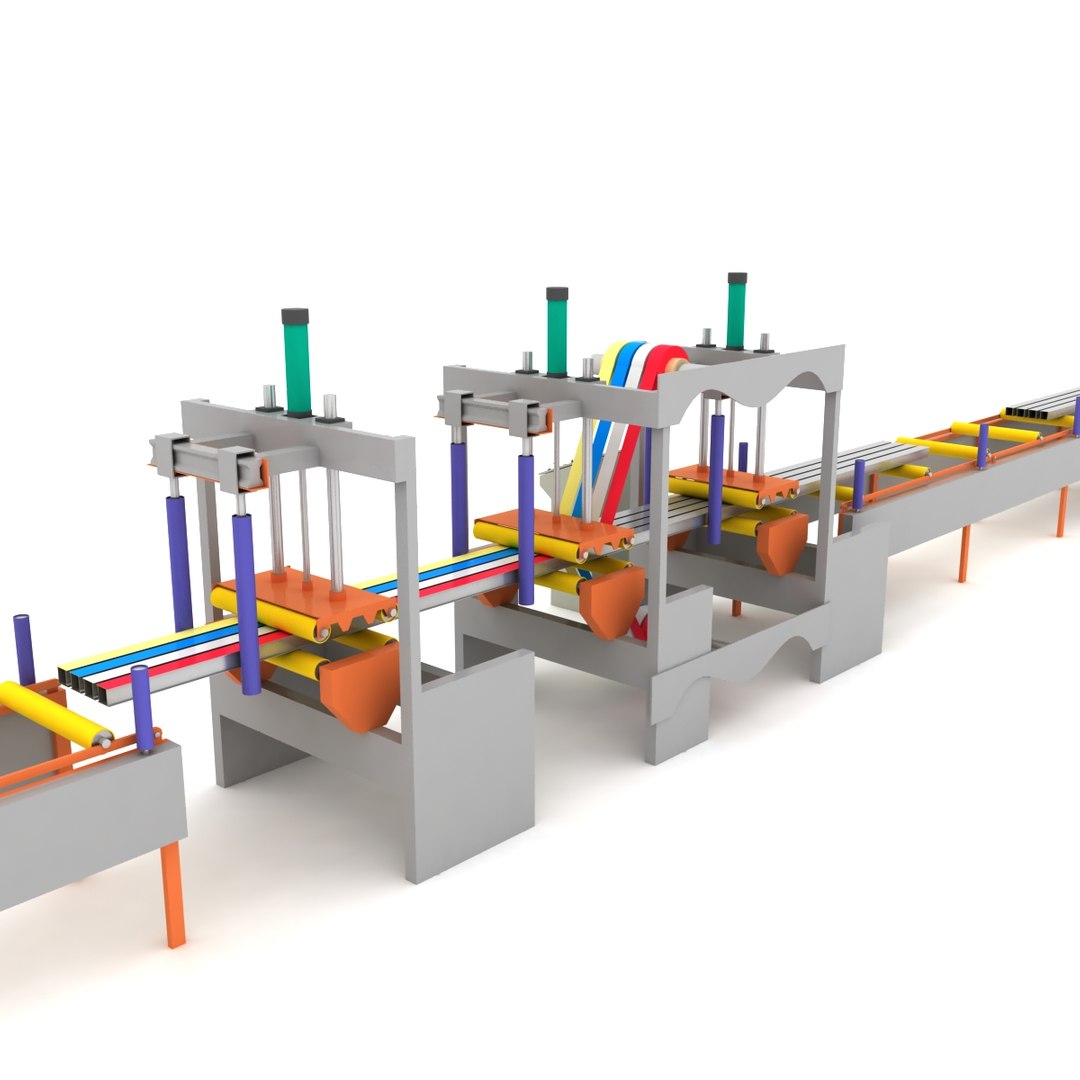 Adhesive Tape Applicator Machine For Aluminum Profile 3D Model