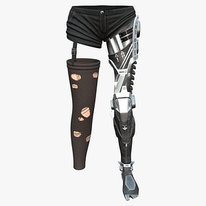 Shorts w Robotic Leg and Stockings 3D model