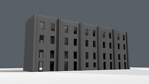 5 DERELICT HOUSES COLLAPSE EARTHQUAKE NO TEXTURES