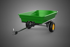 GREEN YELLOW POLY PP TRAY TOWING TRAILER CARGO CART WAGON GARDEN