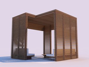 modern wooden 3D