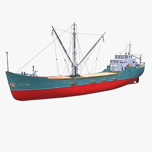 Coastal Supply Vessel Low-poly PBR