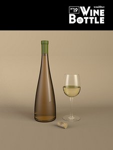 3d bottle 19 wine model