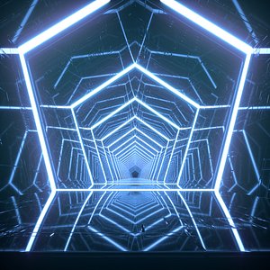 3D Sci Fi Neon Tunnel Environment