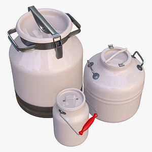Milk Cans and Canister Set M1 3D