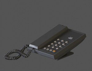 Low-Poly  Office Black Phone 3D model