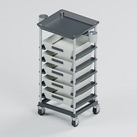 Five Tray Salon Styling Trolley with Tool Holders