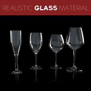 3d pack 4 wine glasses