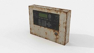 Rusty Abandoned Fire Alarm Control Panel 8 3D model