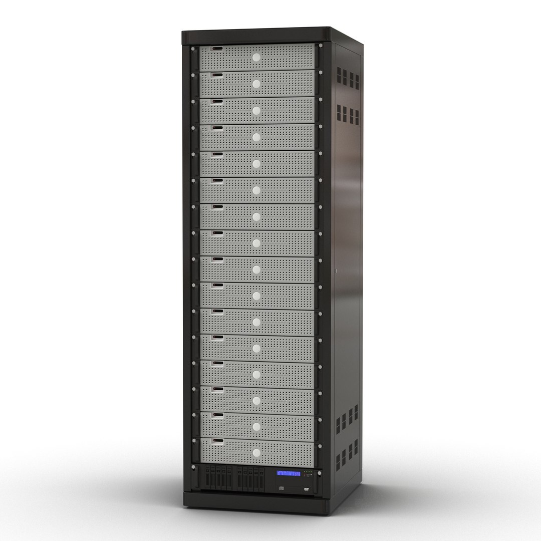 Generic Servers in Rack 3 3D model preview
