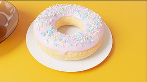 3D donut and coffee