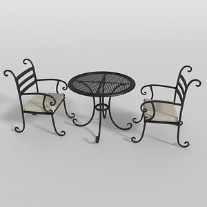 3d patio table model