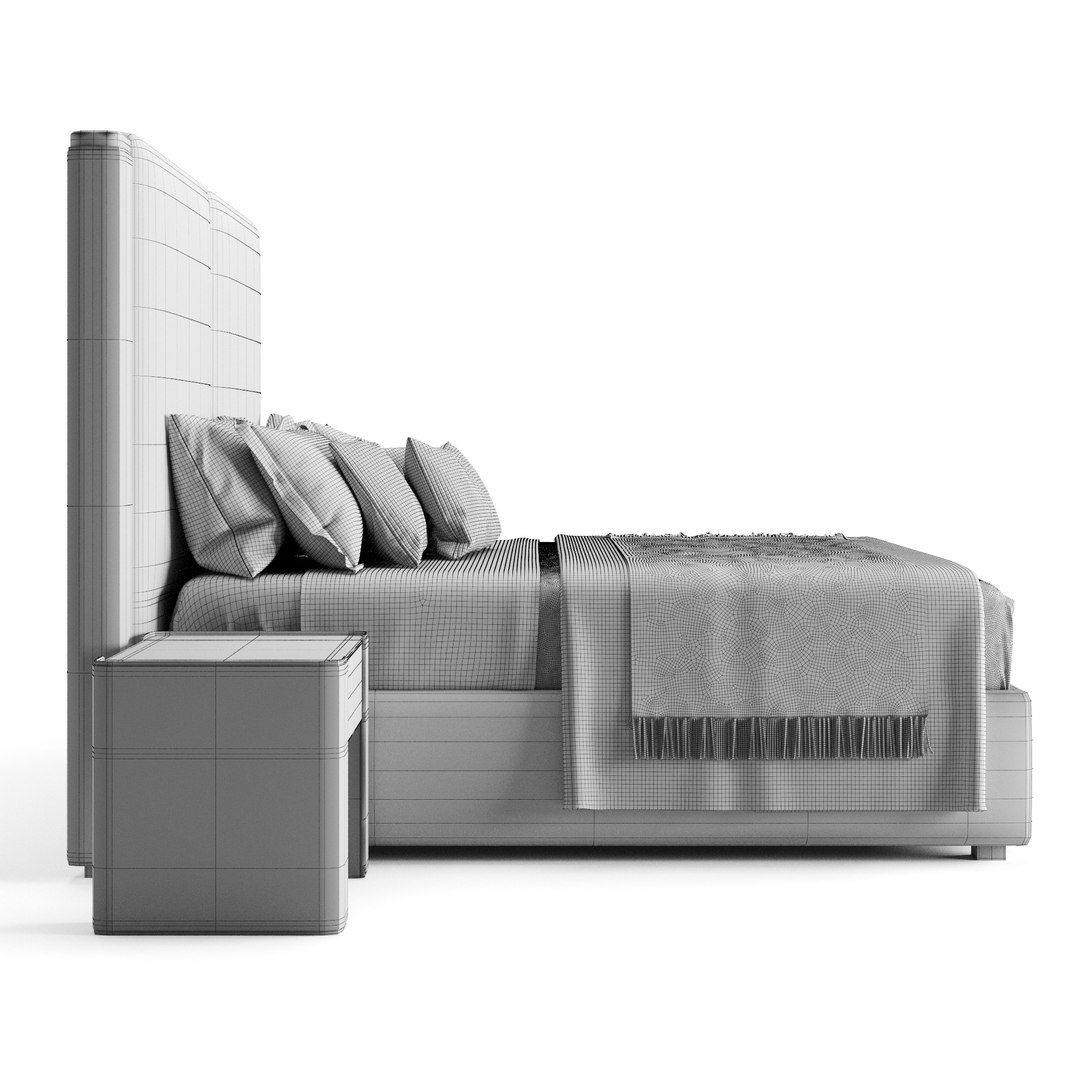 3D bed bedside tables model - TurboSquid 1695317