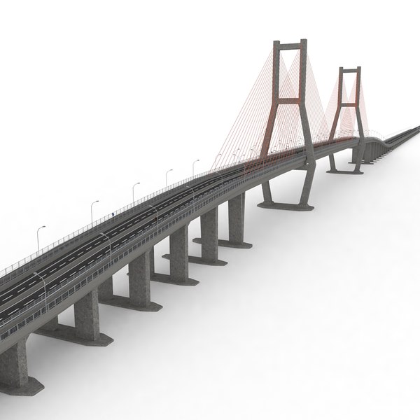 3D Suramadu Bridge between Surabaya and Madura - TurboSquid 1751055