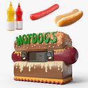 Colección de preparación de perritos calientes