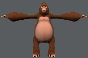 3D king kong v01 cartoon animal model