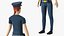 Collezione di personaggi low poly truccati 3 per Maya