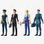 Collezione di personaggi low poly truccati 3 per Maya