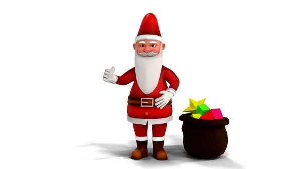 3D model Cartoon Santa Claus with unity package